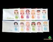 Personalized spa party favors, zipper pouch, cosmetic bags for makeup, spa birthday or slumber party favours