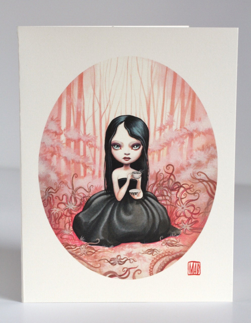 It's Tentacle Tea Time - Jude in the Octopus Garden -3 blank notecards- by Mab Graves