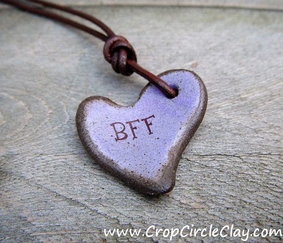 BFF Lilac Lavender Shabby Chic Heart Pendant Soul Sister Girlfriend Gift Rustic Heart Gift for Her Best Friend Forever Pendant