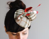 Last One.. Vintage Burberry loops and Feathers Fascinator.. One of a Kind
