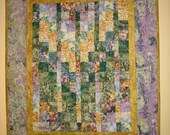 Abstract Art Quilt Pastel Cascading Colors Wall Hanging