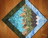Art Quilt Lake Tahoe Mountains Wall Hanging
