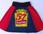 Upcycled Heinz Skirt Womens Size L/XL