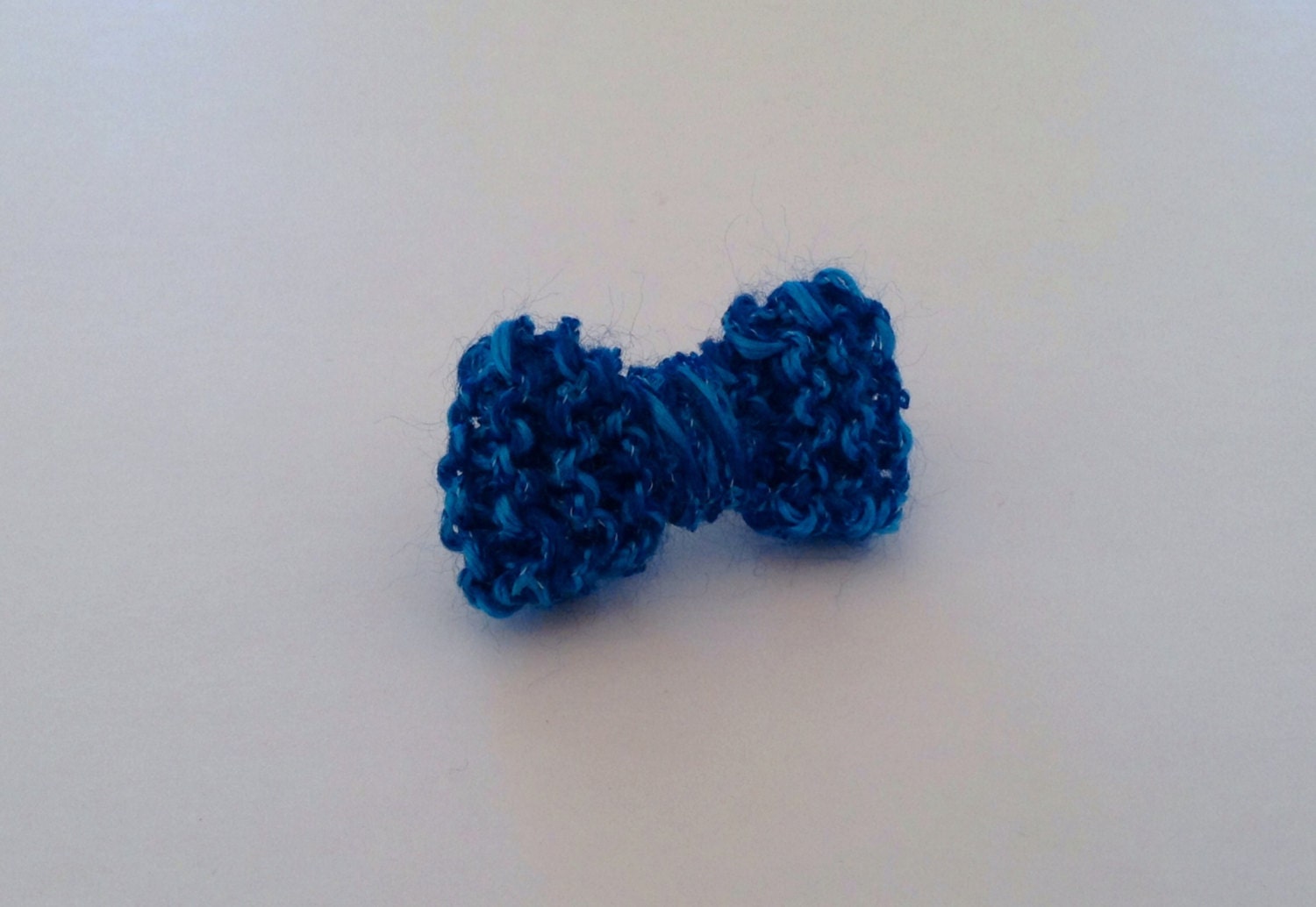 Bright Blue Knit Bow Ring
