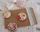 Fabric Button Magnet Set - Red (261)