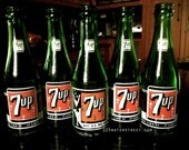 Vintage 7 Up Bottle Set with Bubble Girl