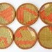 Sukan / Hand Woven - Turkish Antique Kilim Cups Coasters - Cup Coasters - Cup Coaster - Coaster - 6 pcs