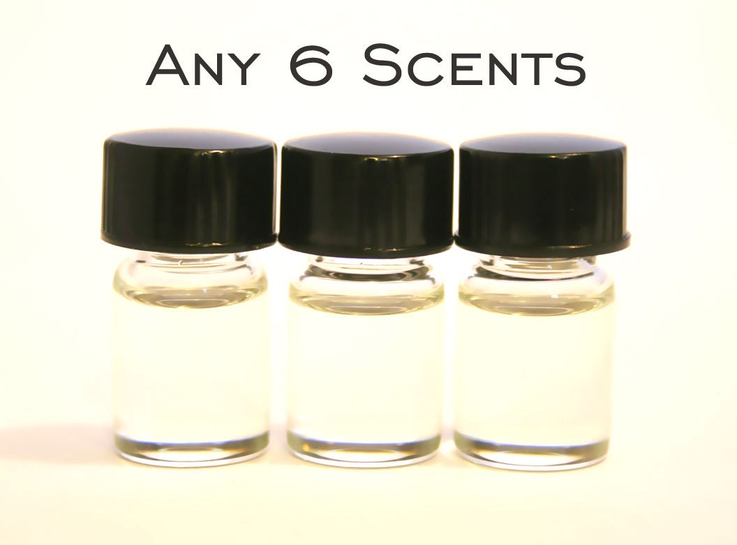 Set of 6 Perfume Oil Samples - Gift Set - Trial Size - Mini Mix and Match Set