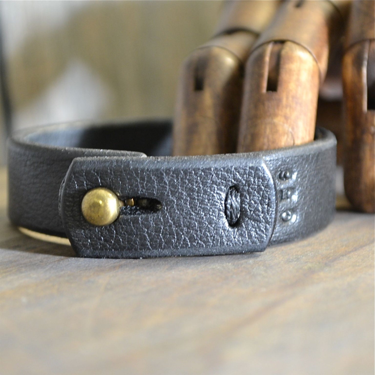 Black Leather  Bracelet