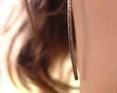 Modern Minimalist Post Earrings: Hammered & Oxidized Sterling Silver Sticks / Sterling Silver Twigs - long earrings