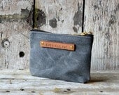 Small Waxed Canvas Pouch: Slate