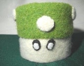 Felted 1up Mushroom Coffee Cozy