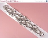 ON SALE Crystal Bridal Sash, Rhinestone Bridal Sash, Wedding Belt, Bridal Sash, Wedding Sash with Luxurious Satin Ribbon - White or Ivory