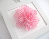 Beachy Hair Flower Summer Chiffon Hair Clip, Pink and White Stripe Flower Clip