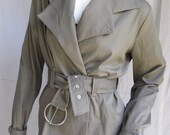SAMPLE SALE: Tan brown khaki cotton trench coat style jacket blazer