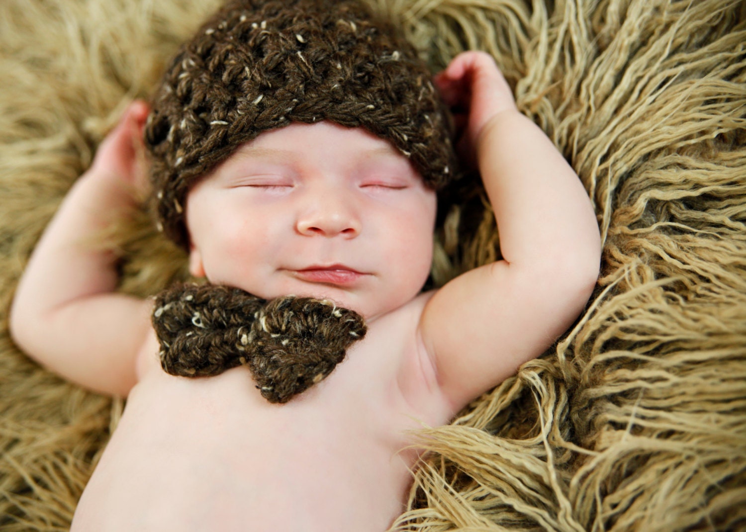Chunky Newsboy Hat, Diaper Cover and Bow Tie Crochet Pattern