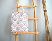 Fabric Gift  Bag - Re-Usable, Elegant Purple Blue Olive Design