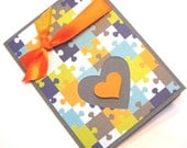 Blank Card - Autism Puzzle Pieces Heart