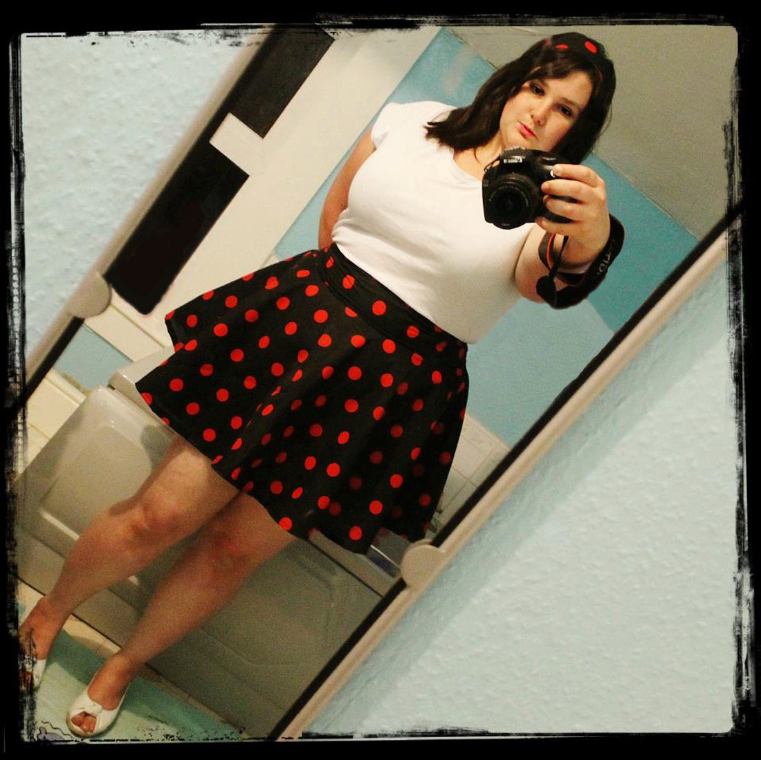 Polka Dot Cotton Circle Skirt - Plus Size - Short or Knee Length - Many Color Options - Custom Made