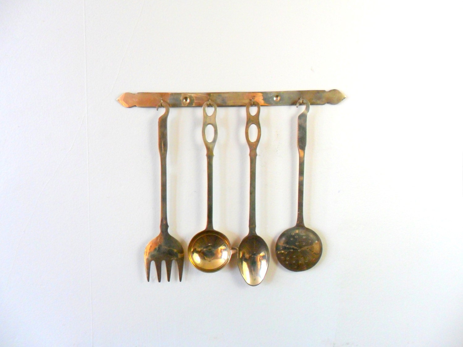 india brass kitchen utensil set with holder gold by compostthis