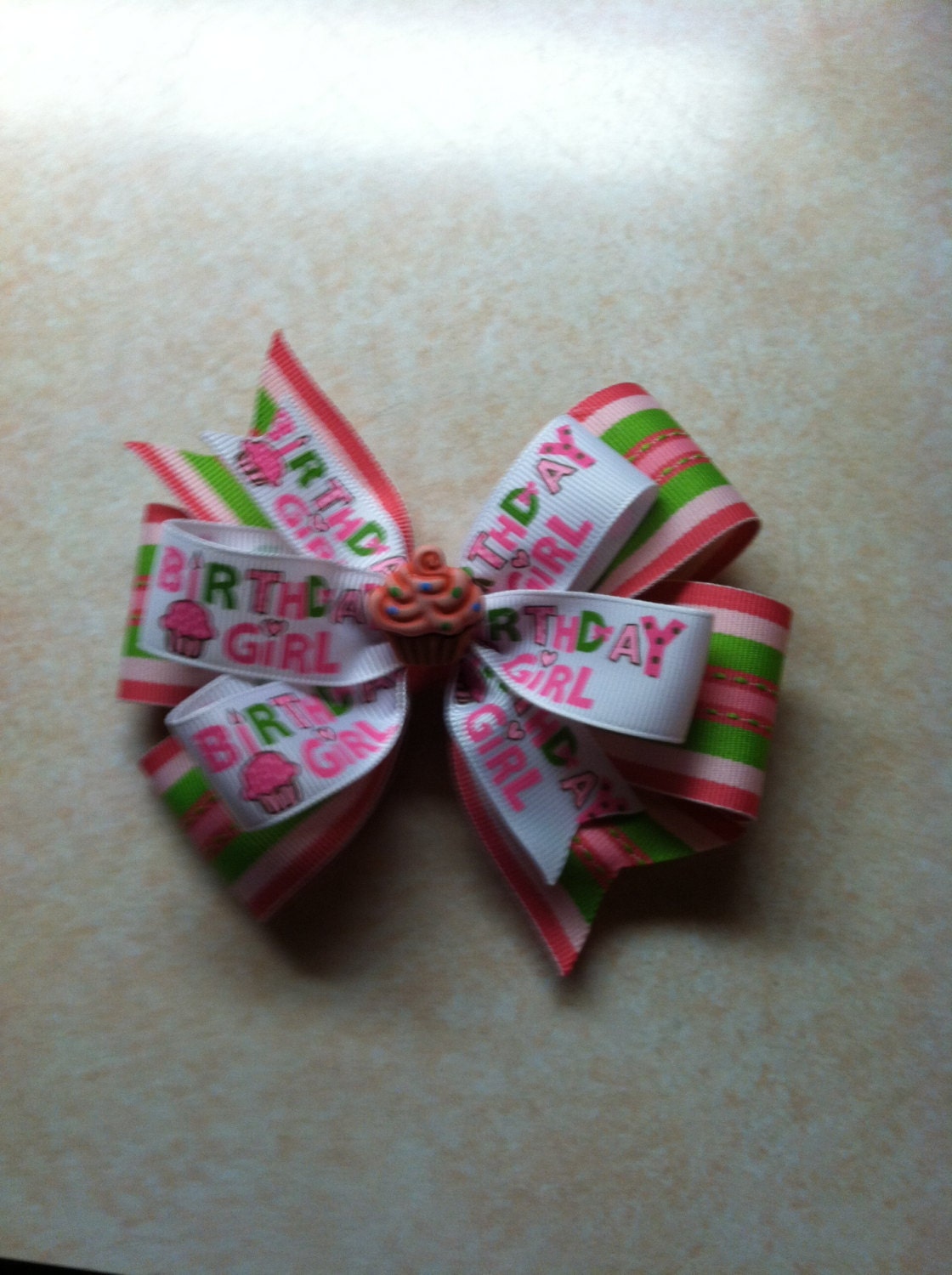 Happy Birthday Girl Pinwheel Bow