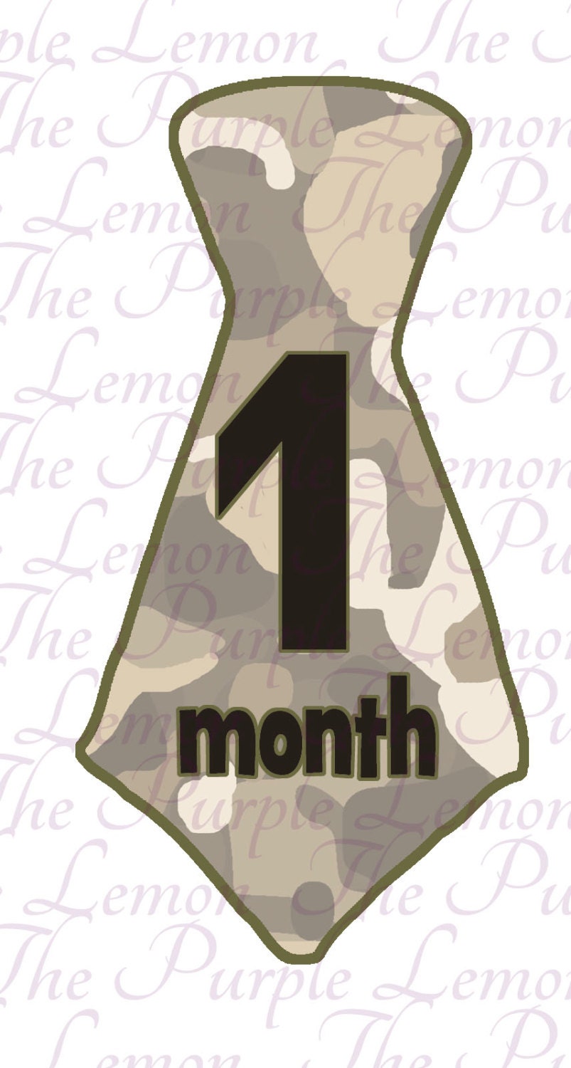 Baby Boy Camo Necktie Sticker Set - Baby Shower Gift