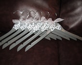 hand painted wood hangers for wedding parites, bridesmaids, groomsmen, parents of the bride and groom, ushers, flowergirls, etc...