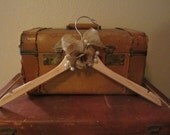 rustic glazed and distressed WEDDING DRESS HANGER with burlap and pearl embellishments add a wire word for no charge
