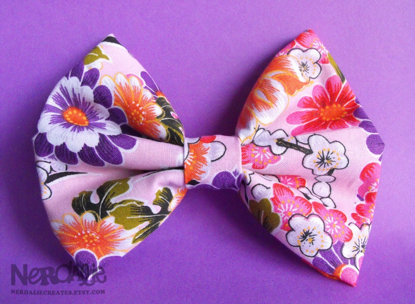 Large Flowers Hair Bow - Ready to Ship
