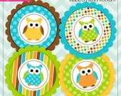 Boy Polka Dot Owl Theme - Printable Party Tags - Cupake Toppers - Printable Party Favors - Owl Printables Il_170x135