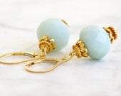 Amazonite Gold Fill Wire Wrap Earrings Fine Jewelry - Bridesmaids Jewelry