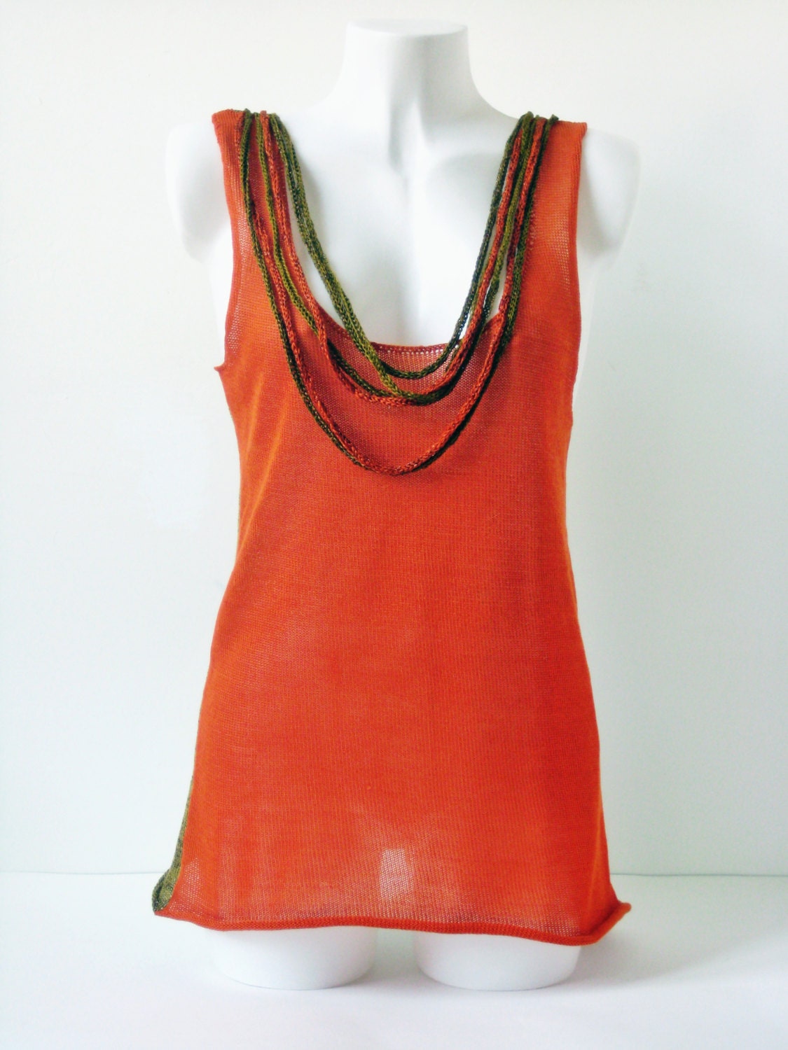 Knitted tanktop INDIA - Shakti, of 100% mercerized cotton.
