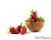 Small Scarlet Oak Wooden bowl Salt Dish