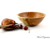 Wooden Cherry Bowl / 8 3/4" Dish Hand Turned