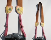 Charlie the YELLOW Chameleon Size (1) Leather Buckled Camera Neck Strap by Magpie Accessories