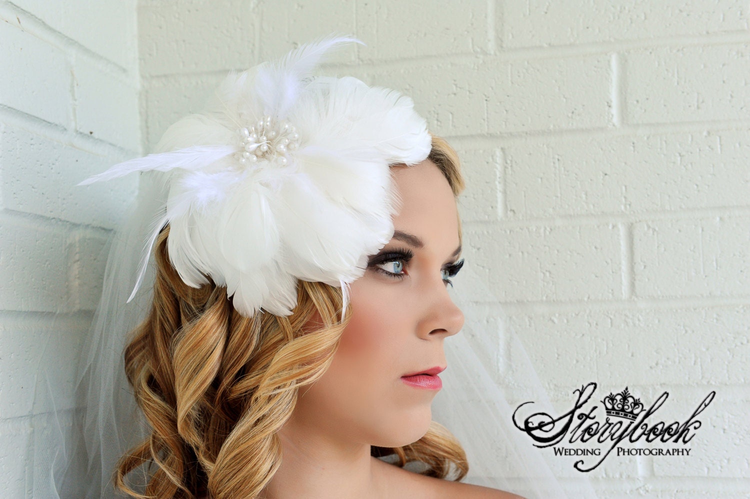 Cotuure Bridal Feather Headpiece Gosse Coquille - Wedding Feather Headpiece