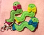 Bookworm Key Fob -pick your accent color-