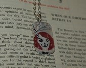 golden spiders glass tile pendant