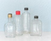 Vintage Glass Bottles with Lids