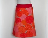 bright orange floral blooms printt aline skirt from Wanderlust by Miss Fancypants - light weight 100% cotton