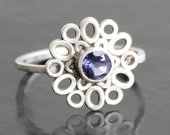 Iolite Ring with Sterling Silver Band