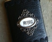 Polyjuice Flask Black Leather Wrapped 8 oz Hip Flask