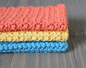 Crochet Cotton Dishcloths Set of 3 (YOU PICK COLORS)