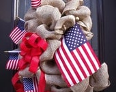 Patriotic Wreath, Americana Wreath, 4th Of July Wreaths, Flag Wreath, Patriotic Decoration