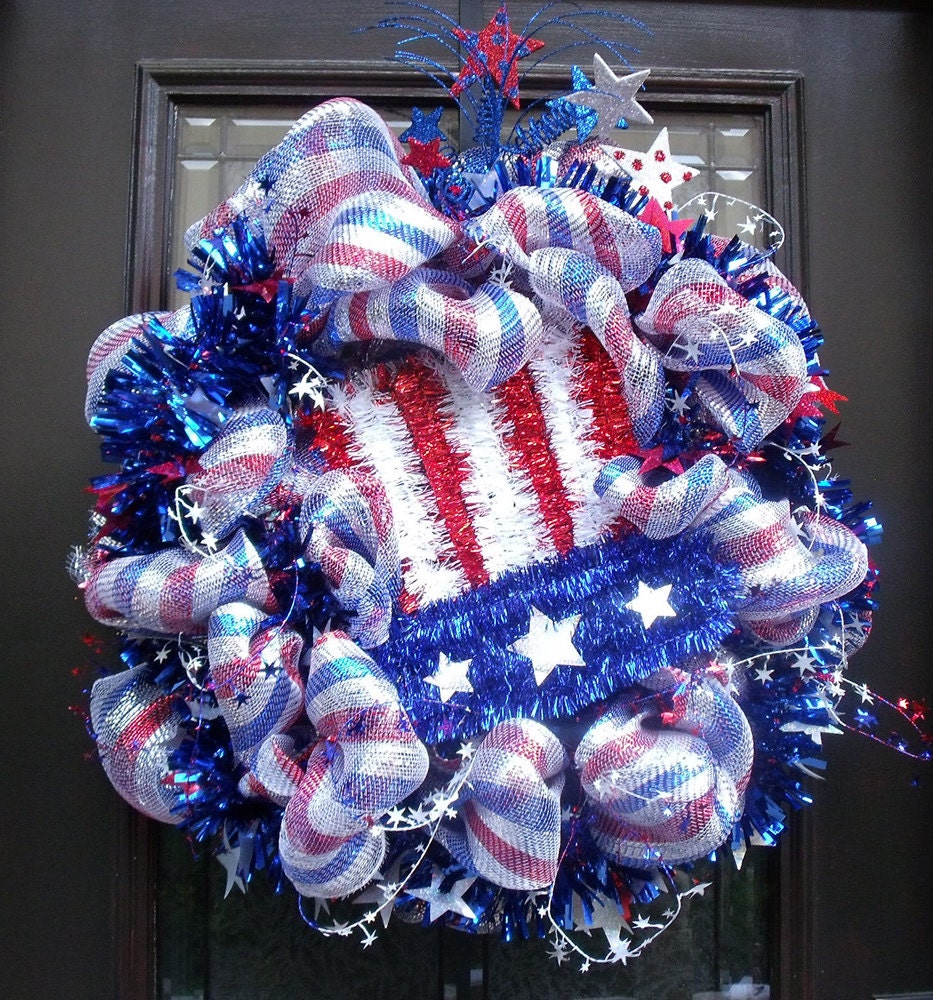 Patriotic Wreaths, Mesh 4th Of July Wreaths, Outdoor Wreaths Patriotic, Deco Mesh Wreaths, Door Wreaths