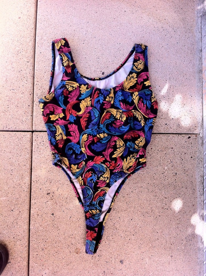 80's Colorful Body suit Medium