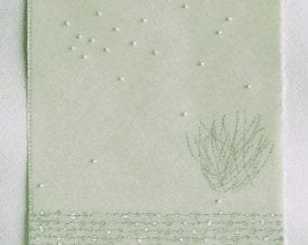 The Celadon Drawings no. 5 / drawing and beads on Japanese paper