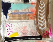 Beginnings Mixed Media Stitched Collage