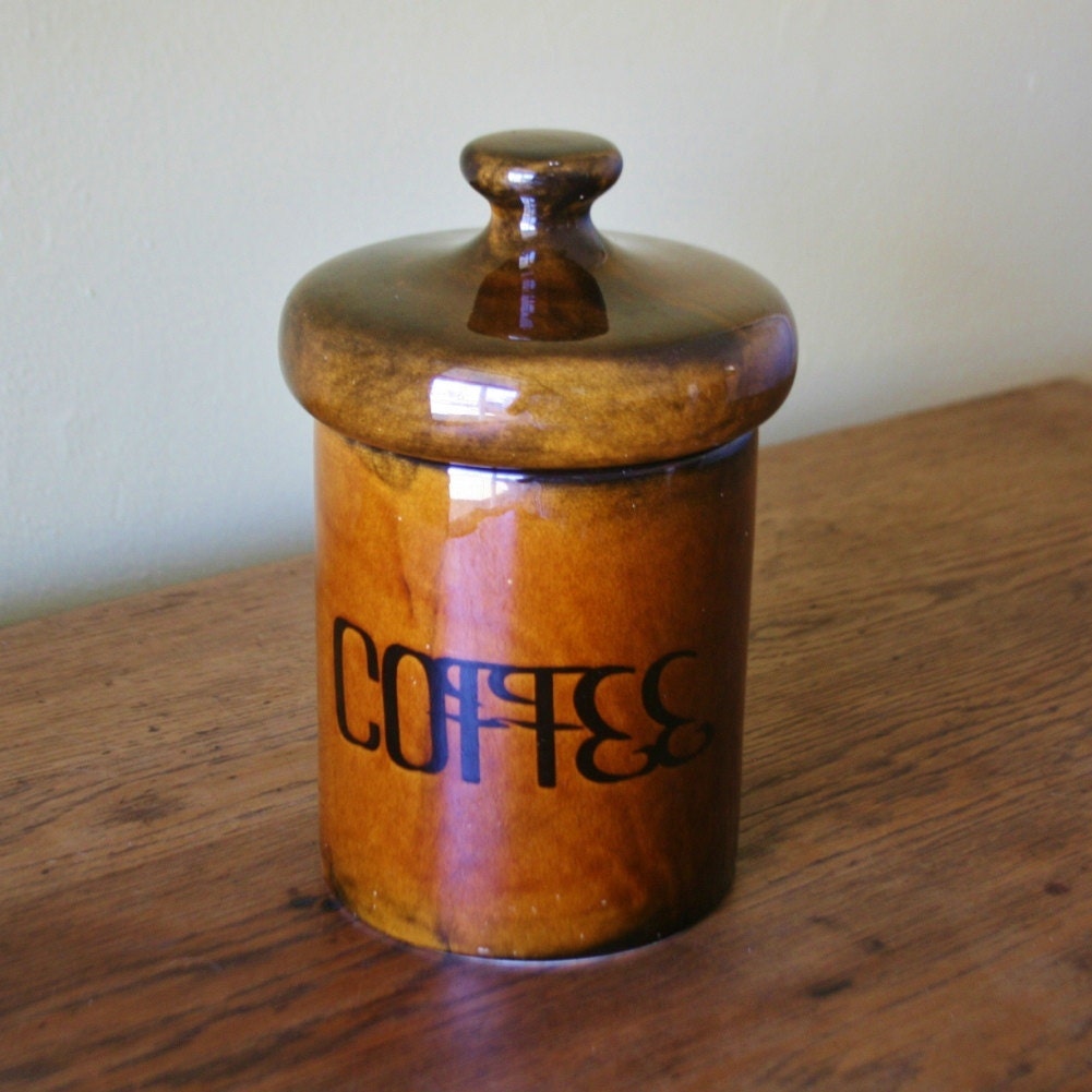 Vintage Ceramic Coffee Canister - Holiday Designs USA