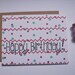 Birthday Card - Polka Dots Chevron Birthday Greeting Card, Modern Dots Chevron Stripes Red Aqua Blue Happy Birthday Card